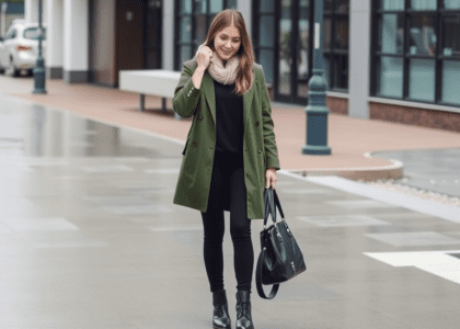 Casual winter fashion outfit ideas for college students, featuring rainy day looks, warm layering options, and versatile styles for casual outings and work, including cold weather outfit inspirations.